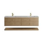 Allamari 72" Double Vanity, Dune Mist w/ Single Hole 3 CM Victorian Silver Silestone Top