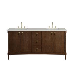 Kinnsden 72" Double Vanity, Sable Oak w/ 3 CM Lime Delight Silestone Top