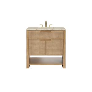Solene 36" Single Vanity, Seaside Oak, w/ 3 CM Tajnar Eclos Top
