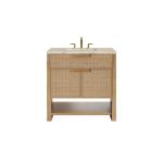 Solene 36" Single Vanity, Seaside Oak, w/ 3 CM Tajnar Eclos Top