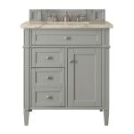 Brittany 30" Single Vanity, Urban Gray, w/ 3 CM Tajnar Eclos Top