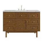 Laurent 48" Single Vanity, Honey Oak w/ 3 CM Ethereal Noctis Silestone Top w/FreePower Wireless Charger