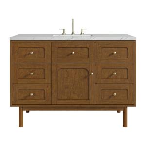 Laurent 48" Single Vanity, Honey Oak w/ 3 CM Ethereal Noctis Silestone Top w/FreePower Wireless Charger