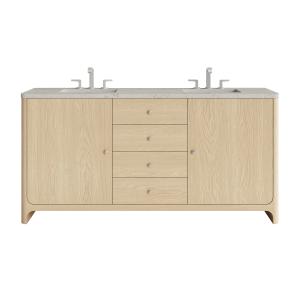 Gracyn 72" Double Vanity, Coastal Driftwood, w/ 3 CM Victorian Silver Quartz Widespread Top