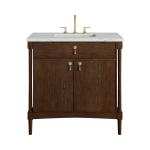 Kinnsden 36" Single Vanity, Sable Oak w/ 3 CM Ethereal Noctis Silestone Top
